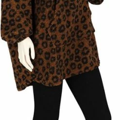 Top 10 🧨 Apollo Oversized Huggle Hoodie Dames | Luipaardprint | Bruin | One Size | Hoodie Dames | Hoodie Deken 🛒