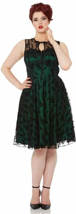 Korting π₯ Jawbreaker Flare Jurk -XXL- Taffeta Jurk Kante Bloemen Groen/Zwart π 4 Korting π₯ Jawbreaker Flare Jurk -XXL- Taffeta Jurk Kante Bloemen Groen/Zwart π - Afbeelding 2