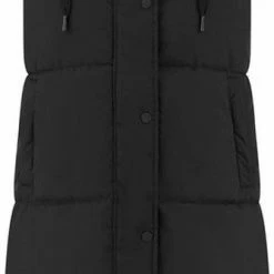 Beste Verkoop 🔥 Kjelvik Dames Bodywarmer - Lange Bodywarmer Dames - Dana - Zwart - Maat 44 ⭐