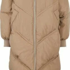 Beste deal 🤩 Pieces PCFELICITY LONG PUFFER JACKET Dames Jas Silver Mink - Maat L 🧨