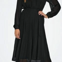 Goedkoop 🛒 Jacqueline De Yong Jurk Jdysally L/s Midi 👗 Dress Wvn 15275007 Black Dames Maat - XL ✔️ -Dameskleding Verkoopwinkel 388x840 3