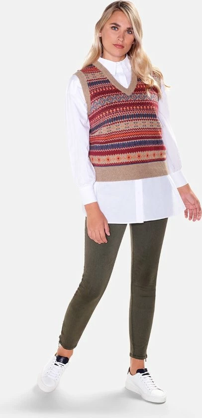 Korting ๐ฅฐ Steppin' Out Herfst/Winter 2022 Trui Lady Fair Isle Spencer Vrouwen - Regular Fit - Wol - Beige (XL) ๐ 5 Korting ๐ฅฐ Steppin' Out Herfst/Winter 2022 Trui Lady Fair Isle Spencer Vrouwen - Regular Fit - Wol - Beige (XL) ๐ - Afbeelding 3