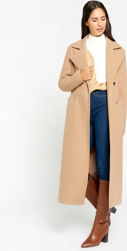 Nieuw π LOLALIZA Lange Mantel Met Striklint - Camel - Maat L π― 4 Nieuw π LOLALIZA Lange Mantel Met Striklint - Camel - Maat L π― - Afbeelding 2