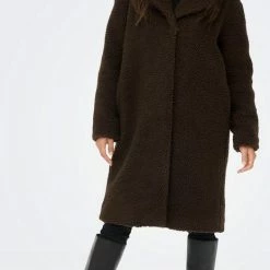 Hete verkoop ✨ Jacqueline De Yong Jas Jdylegacy Long Sherpa 🧥 Coat Otw Hhs 15265762 Chocolade Brown Dames Maat - M ⌛ -Dameskleding Verkoopwinkel 465x840