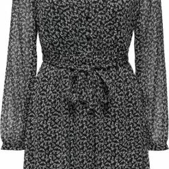 Promo 🥰 Jacqueline De Yong Jurk Jdyberry Life L/s 👗 Dress Wvn 15271740 Black/creme Flow Dames Maat - S 🔥