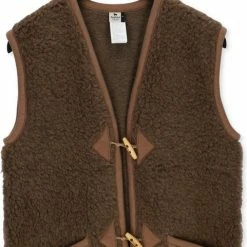 Promo 💯 Alwero Dames Gilet "Alpen Adult 100% Wol" Bark - Maat L 😀 -Dameskleding Verkoopwinkel 481x840 1