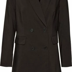 Beste Pirce 👍 Vero Moda VMZELDA LS SHORT BLAZER 👗 DRESS Dames Blazer Jurk Zwart - Maat XL ✔️