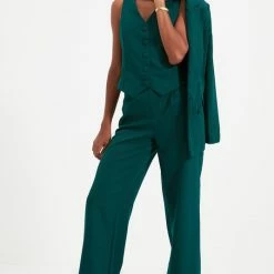 Hete verkoop 🎁 Trendyol Vrouwen Normaal Hoge Taille Breed Been Broek ✔️ -Dameskleding Verkoopwinkel 535x840