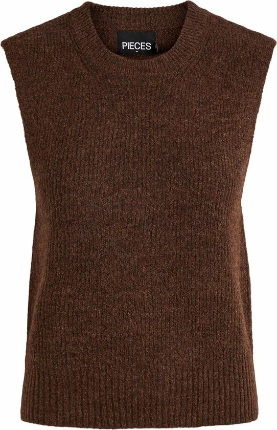 Groothandel π Pieces Dames Top - Gebreide Spencer - Bruin - Maat M π 3 Groothandel π Pieces Dames Top - Gebreide Spencer - Bruin - Maat M π