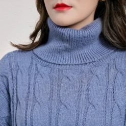 Goedkoop 😉 Manlee - M.l. Grof Gebreide Trui Met Col. Kleur: Blauw. Maat: M ❤️ -Dameskleding Verkoopwinkel 550x372