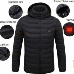 Kopen 🥰 Merkloos Vitafa Verwarmde Jas - Winterjas - Jas Met Verwarming - Unisex - Zwart - Maat L 🌟 -Dameskleding Verkoopwinkel 550x465