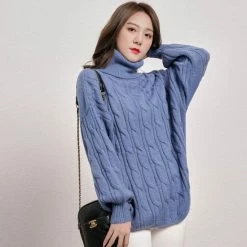 Goedkoop 😉 Manlee - M.l. Grof Gebreide Trui Met Col. Kleur: Blauw. Maat: M ❤️ -Dameskleding Verkoopwinkel 550x550 20