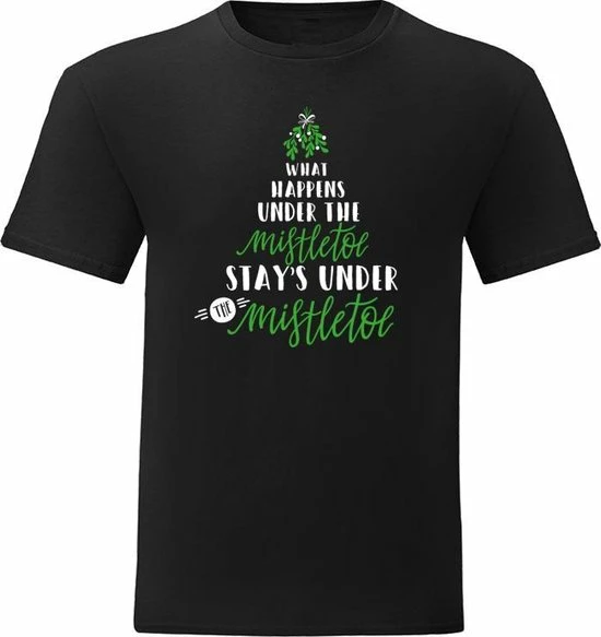 Aanbiedingen β¨ Sol's T π Shirt - Foute Kerst π Shirt - Casual T - π Shirt - Fun π Shirt - Fun Tekst - Kleur Zwart- What Happens Under The Mistletoe Stays - Maat S π 3 Aanbiedingen β¨ Sol's T π Shirt - Foute Kerst π Shirt - Casual T - π Shirt - Fun π Shirt - Fun Tekst - Kleur Zwart- What Happens Under The Mistletoe Stays - Maat S π
