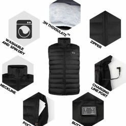 Coupon ⌛ Merkloos Warmstorm Verwarmde Bodywarmer - Vest Met USB Verwarming - Elektrische Kleding - Wasbaar Thermo Vest Met Powerbank - Heated Vest 🧨 -Dameskleding Verkoopwinkel 550x588