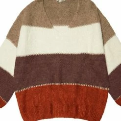 Hete verkoop ๐ La Pèra Gestreepte Trui Winter Stripes Dames Trui Oversized - One Size ๐งจ