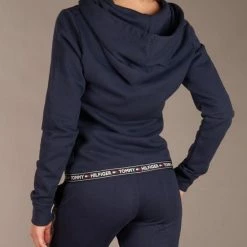 Gloednieuw 🤩 Tommy Hilfiger Dames Authentic Hoodie - Sweatvest Met Capuchon - Middeldik - Donkerblauw - Maat: L 🔔 -Dameskleding Verkoopwinkel 550x614 1