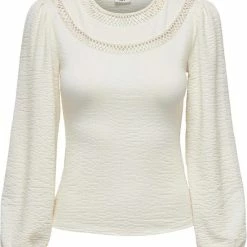 Beste deal 🌟 Jacqueline De Yong T-shirt Jdybeate L/s Top Jrs 15268486 Cloud Dancer Dames Maat - L ⌛
