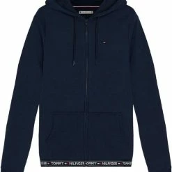 Gloednieuw 🤩 Tommy Hilfiger Dames Authentic Hoodie - Sweatvest Met Capuchon - Middeldik - Donkerblauw - Maat: L 🔔 -Dameskleding Verkoopwinkel 550x626