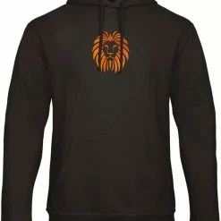 Gloednieuw ⌛ Bc Oranje Hoodie - Zwarte Hoodie Met Oranje Leeuw Borduring Voor WK Voetbal - UNISEX (heren & Dames) - S ✨