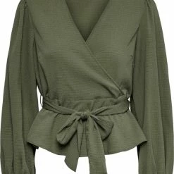 Beste Verkoop 👏 PIECES Pcnaima Dames Blouse - Groen - Maat L 🤩