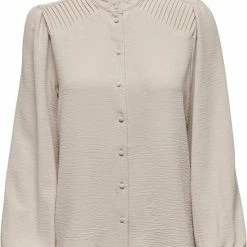 Kopen 😀 Only Blouse Onlmette Ls Pleat 👚 Shirt Wvn 15288514 Moonbeam Dames Maat - M ✔️