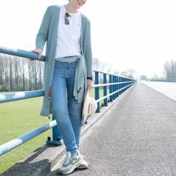 Groothandel 🎁 Knit Factory Luna Lang Gebreid Dames Vest - Purple - 36/38 👍 -Dameskleding Verkoopwinkel 550x681 1