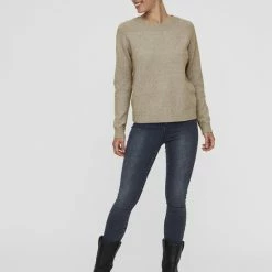 Gloednieuw ⭐ VERO MODA VMDOFFY LS O-NECK BLOUSE GA Dames Trui - Maat M 🌟 -Dameskleding Verkoopwinkel 550x701 2