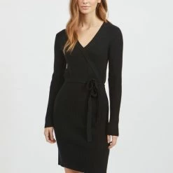Flash-uitverkoop ❤️ VILA VIRIL WRAP L/S KNIT 👗 DRESS - NOOS Dames Jurk - Maat S 🔔