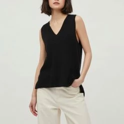 Goedkoop 😉 VILA VIRIL KNIT RIB V-NECK S/L VEST - NOOS Dames Trui - Maat L ⌛