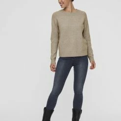 Gloednieuw ⭐ VERO MODA VMDOFFY LS O-NECK BLOUSE GA Dames Trui - Maat M 🌟 -Dameskleding Verkoopwinkel 550x721 2
