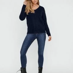 Groothandel 🔥 VERO MODA VMCREWLEFILE LS V-NECK BLOUSE NOOS Dames Trui - Maat L 🌟 -Dameskleding Verkoopwinkel 550x729 4