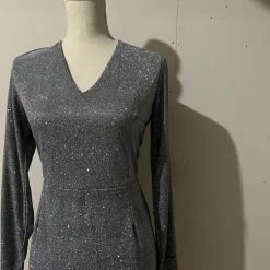 Begroting 🌟 Merkloos Jurk | Gala Jurk | Grijze Glitter Jurk | Geschikt Voor Een Speciaal Gelegenheid Of Een Feest | ✨