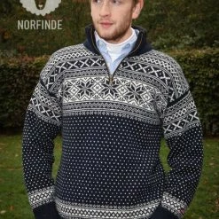 Flash-uitverkoop ✨ John Brilliant Trui Van 100% Pure Nieuwe Noorse Wol, Donkerblauw ✔️ -Dameskleding Verkoopwinkel 550x733 152