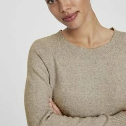 Gloednieuw ⭐ VERO MODA VMDOFFY LS O-NECK BLOUSE GA Dames Trui - Maat M 🌟 -Dameskleding Verkoopwinkel 550x733 184