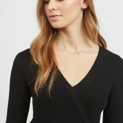 Flash-uitverkoop ❤️ VILA VIRIL WRAP L/S KNIT 👗 DRESS - NOOS Dames Jurk - Maat S 🔔 -Dameskleding Verkoopwinkel 550x733 473