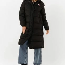 Hete verkoop 👍 Tommy 👖 Jeans - Dames Jas Winter Alaska Long Puffer Jacket - Zwart - Maat XL 🎉 -Dameskleding Verkoopwinkel 550x763 1