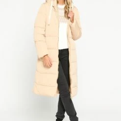 Hete verkoop 😀 LOLALIZA Gewatteerde Jas Met Capuchon - Beige - Maat M 👏