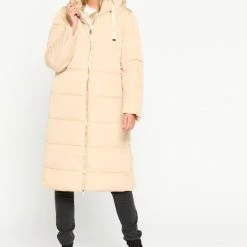 Hete verkoop 😀 LOLALIZA Gewatteerde Jas Met Capuchon - Beige - Maat M 👏 -Dameskleding Verkoopwinkel 550x766 11