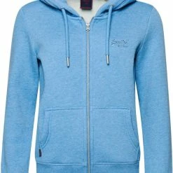 Kopen 😉 Superdry Dames Trui Essential Hoodie Van Biologisch Katoen Met Logo En Rits 🔔
