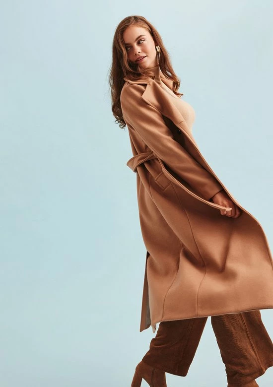 Nieuw π LOLALIZA Lange Mantel Met Striklint - Camel - Maat L π― 8 Nieuw π LOLALIZA Lange Mantel Met Striklint - Camel - Maat L π― - Afbeelding 6