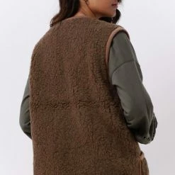 Promo 💯 Alwero Dames Gilet "Alpen Adult 100% Wol" Bark - Maat L 😀 -Dameskleding Verkoopwinkel 550x785 2