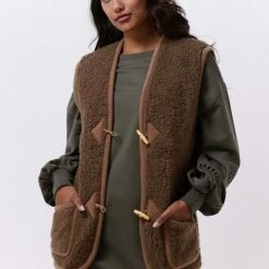 Promo 💯 Alwero Dames Gilet "Alpen Adult 100% Wol" Bark - Maat L 😀 -Dameskleding Verkoopwinkel 550x785 3