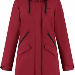 Aanbiedingen 😀 Kjelvik Dames Softshell Parka - Winterparka Softshell - Chanela - Rood - Maat 50 ⌛