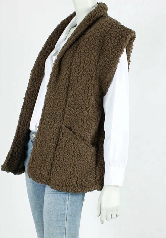 Beste Verkoop π₯° Yada Gilet Teddy - Choco/Donkertaupe - One Size π 4 Beste Verkoop π₯° Yada Gilet Teddy - Choco/Donkertaupe - One Size π - Afbeelding 2