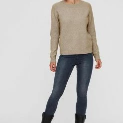 Gloednieuw ⭐ VERO MODA VMDOFFY LS O-NECK BLOUSE GA Dames Trui - Maat M 🌟 -Dameskleding Verkoopwinkel 550x791 2