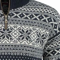 Flash-uitverkoop ✨ John Brilliant Trui Van 100% Pure Nieuwe Noorse Wol, Donkerblauw ✔️ -Dameskleding Verkoopwinkel 550x794 3