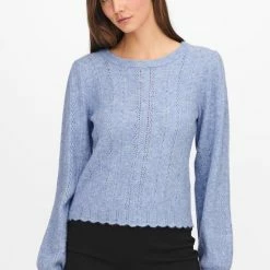 Hete verkoop ๐ Jacqueline De Yong Trui Jdyspencer Life L/s Structure Pull. 15260262 Brunnera Blue Dames Maat - S ๐