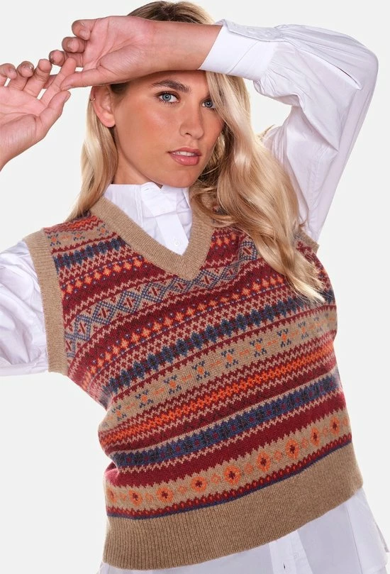 Korting ๐ฅฐ Steppin' Out Herfst/Winter 2022 Trui Lady Fair Isle Spencer Vrouwen - Regular Fit - Wol - Beige (XL) ๐ 3 Korting ๐ฅฐ Steppin' Out Herfst/Winter 2022 Trui Lady Fair Isle Spencer Vrouwen - Regular Fit - Wol - Beige (XL) ๐