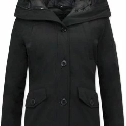 Beste Verkoop 😀 Gentile Bellini Getailleerde Winterjas Dames Kort - 503 - Zwart 🎉