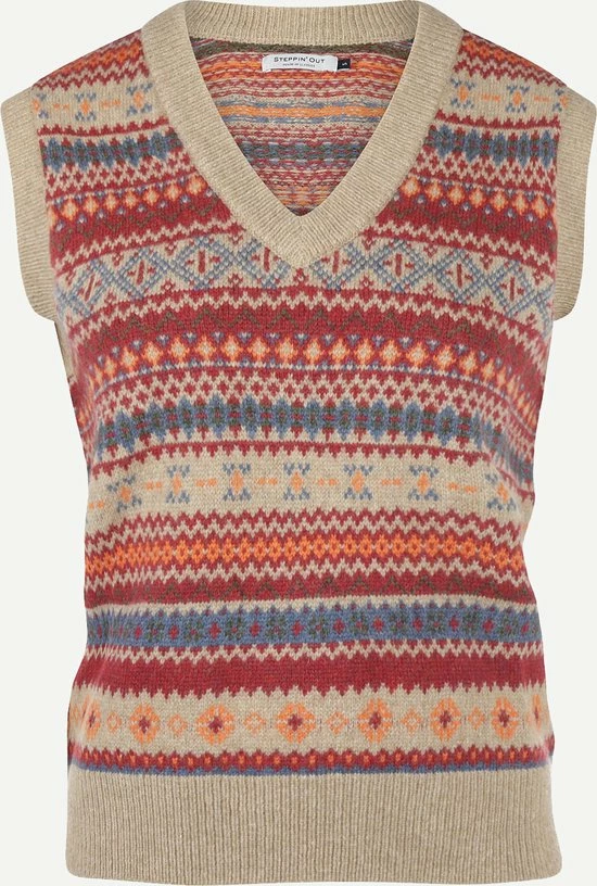 Korting ๐ฅฐ Steppin' Out Herfst/Winter 2022 Trui Lady Fair Isle Spencer Vrouwen - Regular Fit - Wol - Beige (XL) ๐ 7 Korting ๐ฅฐ Steppin' Out Herfst/Winter 2022 Trui Lady Fair Isle Spencer Vrouwen - Regular Fit - Wol - Beige (XL) ๐ - Afbeelding 5